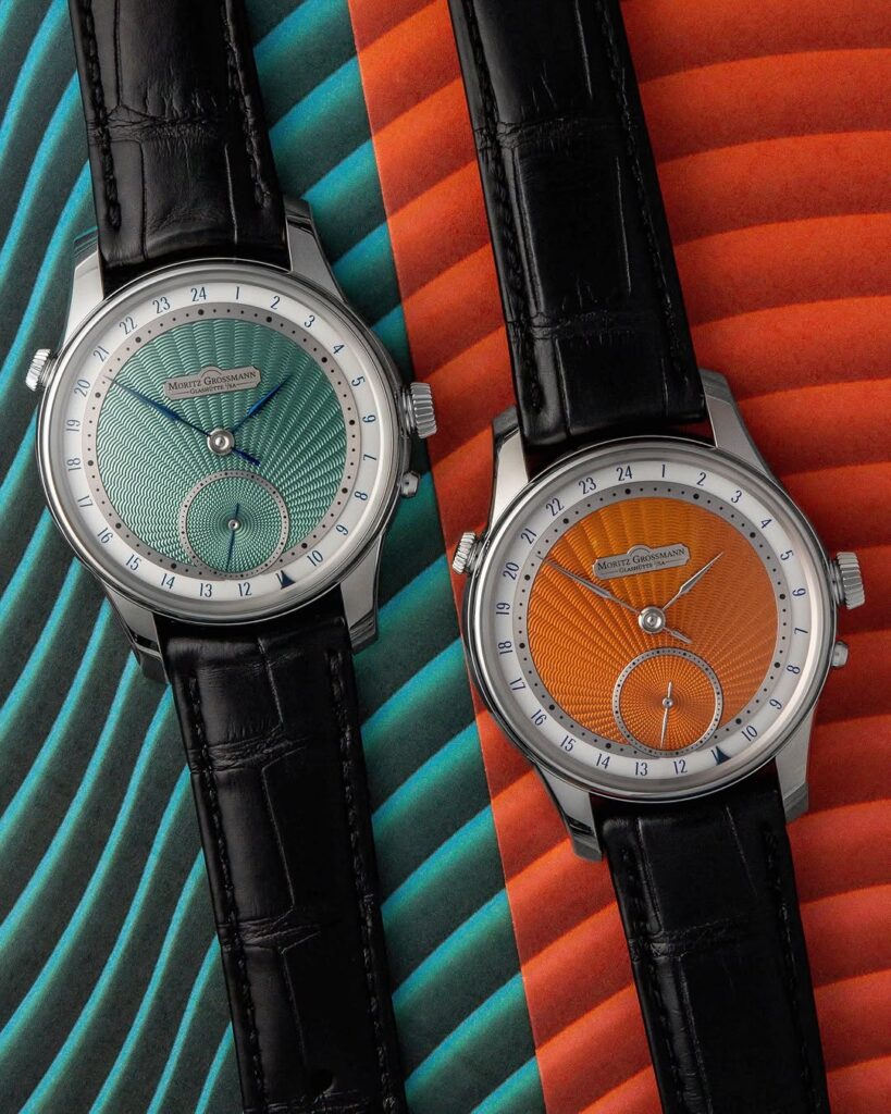 Moritz Grossmann Presents the GMT with Hand-Guillochéd Dials in Two New Colours