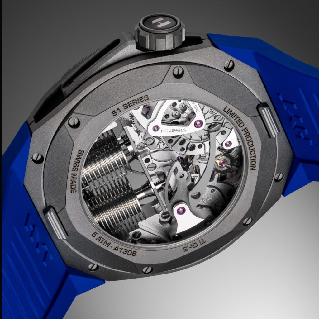 HYT S1 Beadblasted Blue Caseback