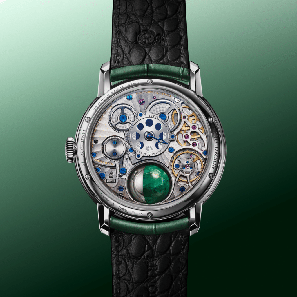 Arnold & Son Luna Magna Platinum Dragon Verdite Watch Caseback