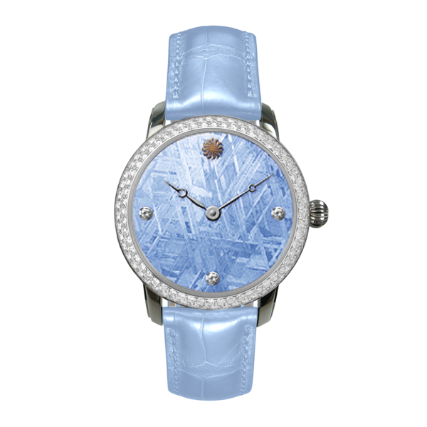 Lady Orion Blue Meteorite, Diamond Bezel