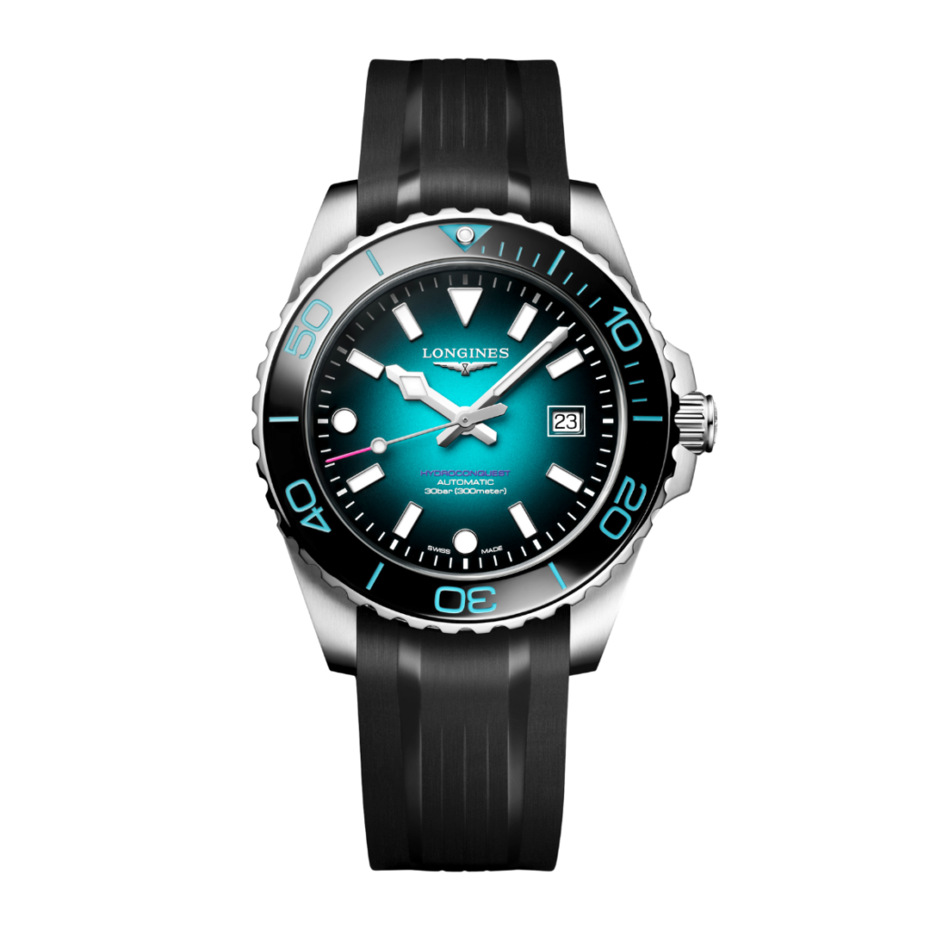 Longines Hydroconquest Ref L3.788.4.09.9 Aqua Fume Dial