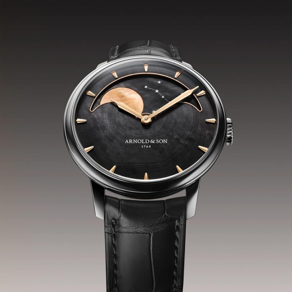 Arnold & Son Perpetual Moon 41.5 Steel “Colours of the Moon” Black Watch Moonphase