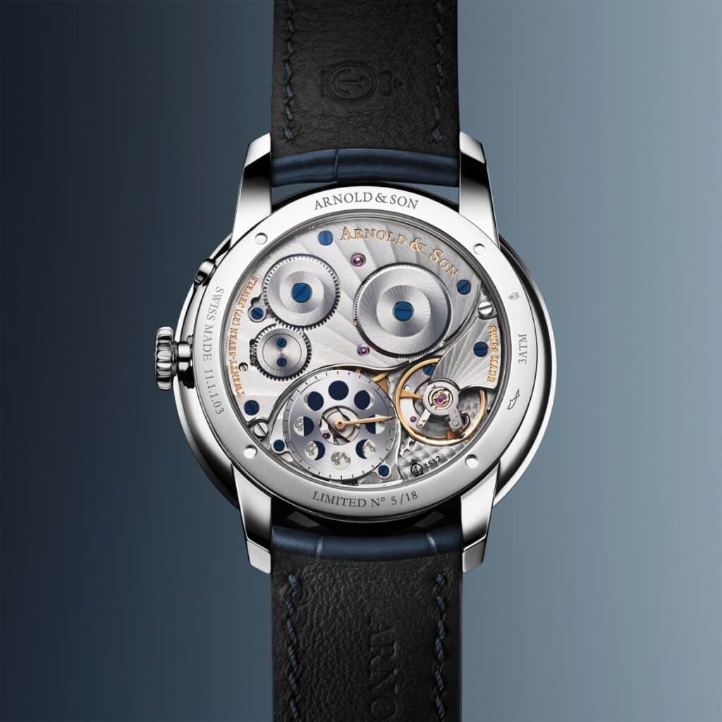 Arnold & Son Perpetual Moon 41.5 Steel “Colours of the Moon” Blue Watch Caseback