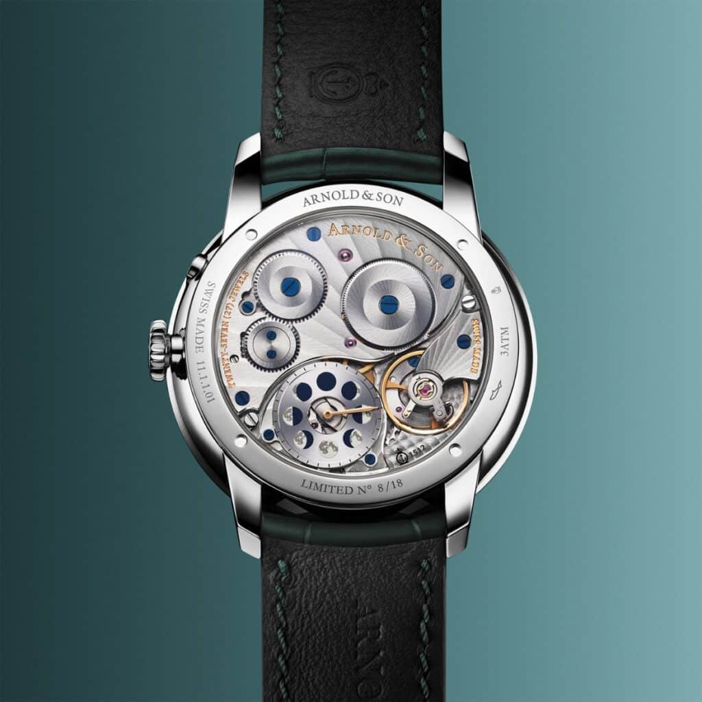 Arnold & Son Perpetual Moon 41.5 Steel “Colours of the Moon” Green Caseback