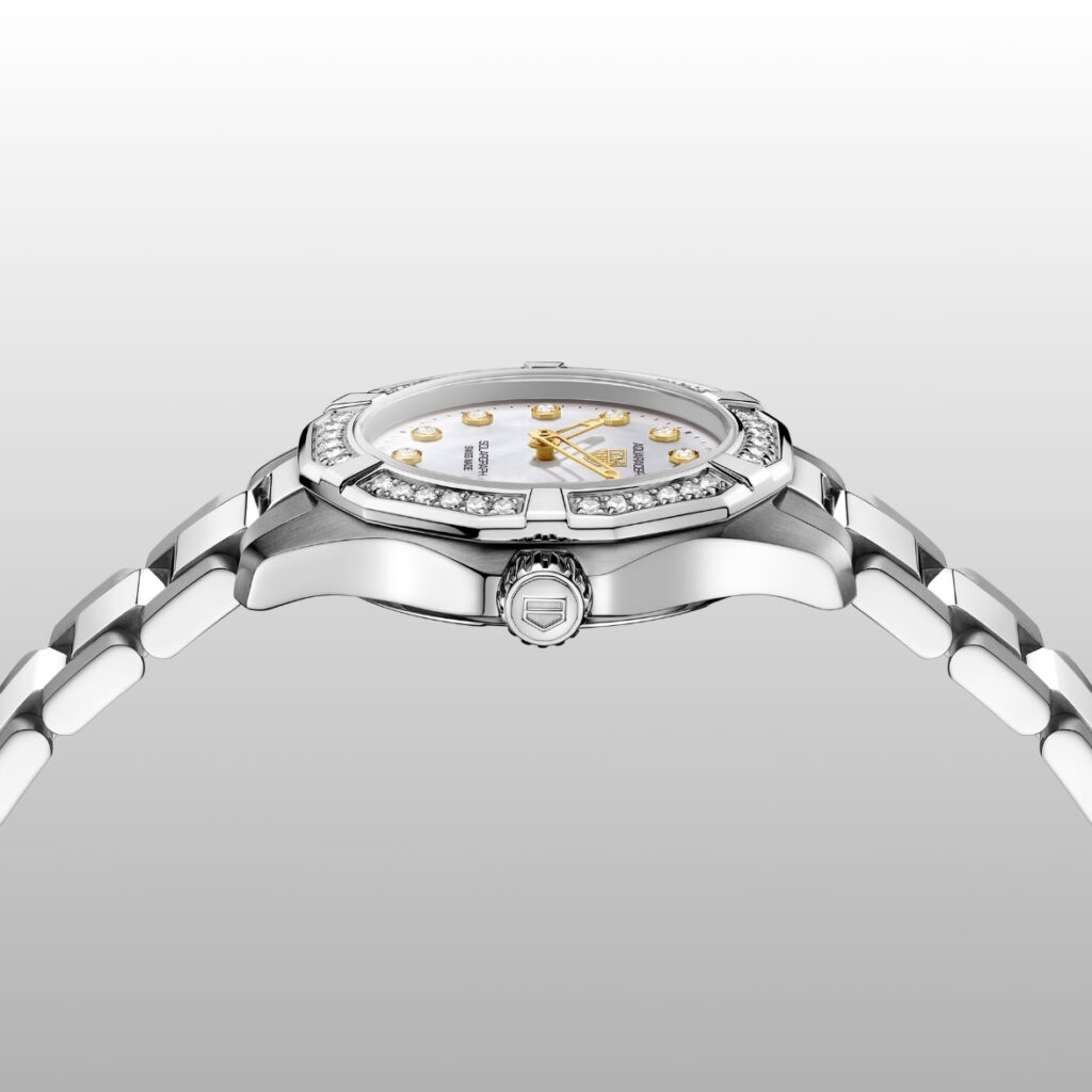 TAG Heuer Aquaracer White mother of pearl with gold