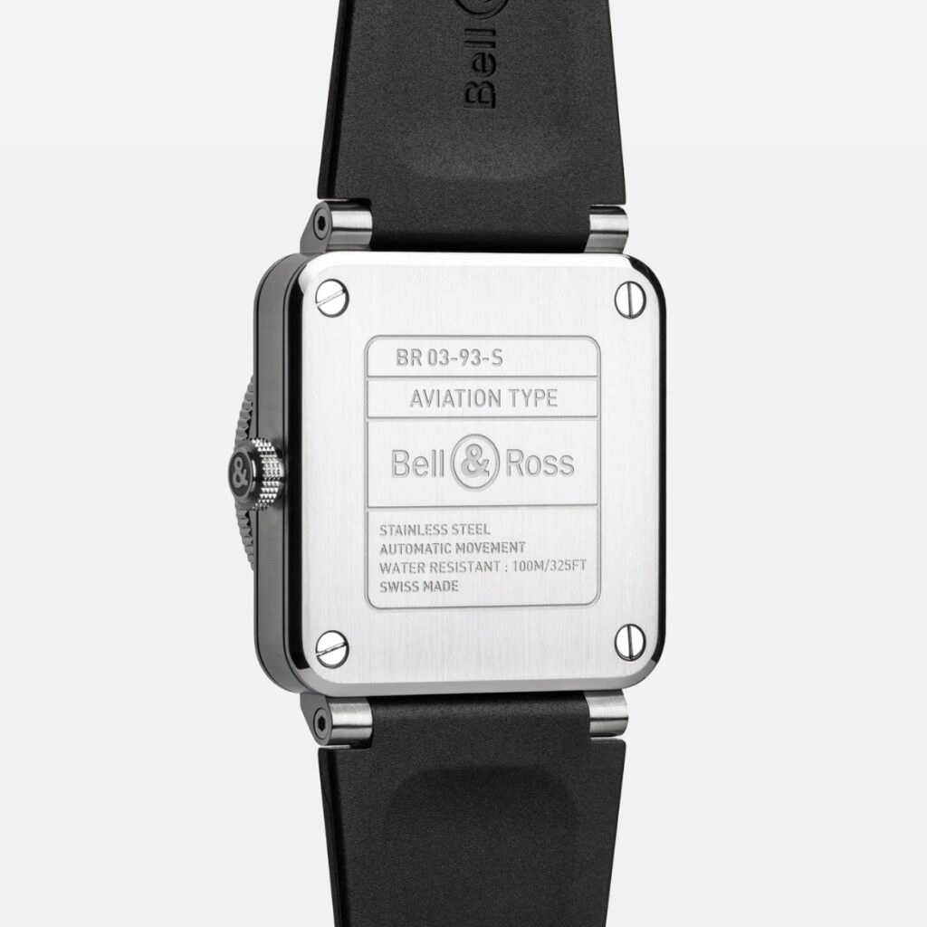 Bell & Ross BR-03 GMT Green Lum Watch Caseback