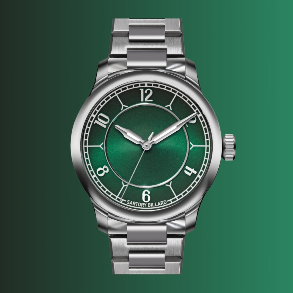 Sartory Billard SB04-E Nuance Green in Steel Bracelet